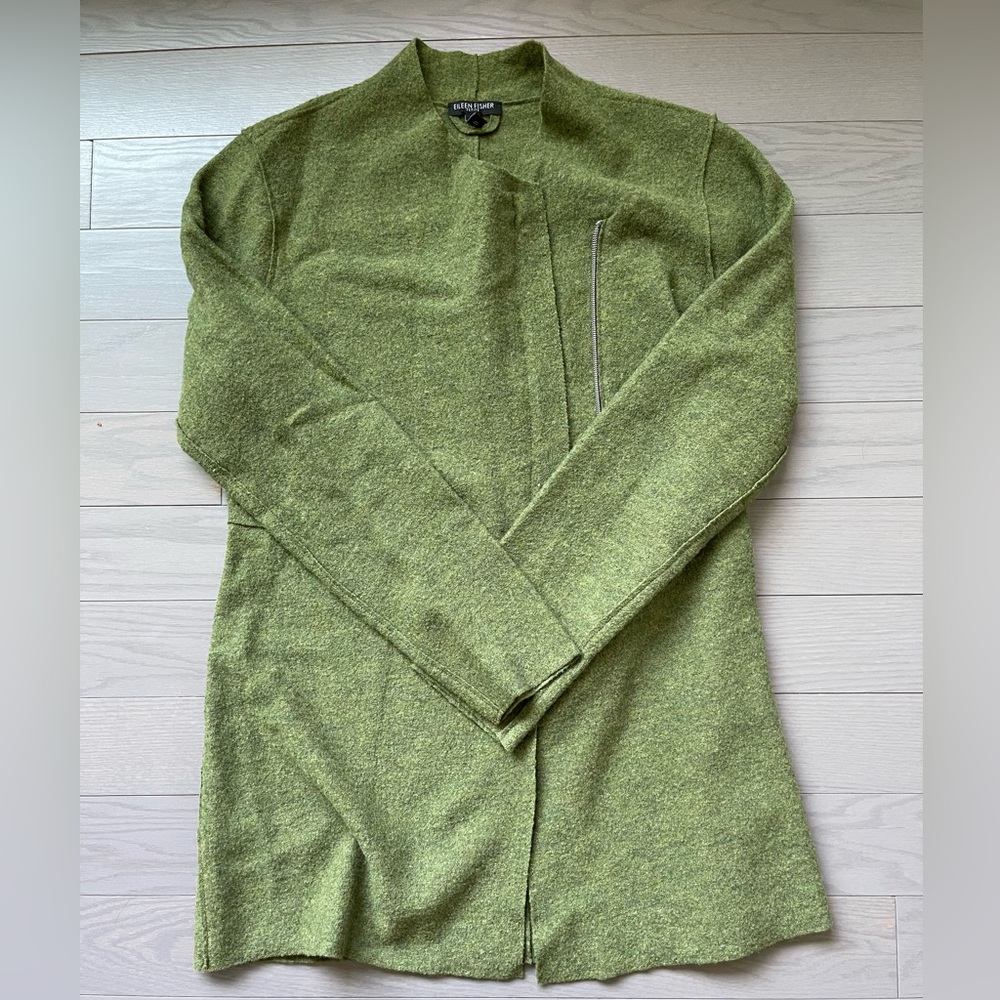 EILEEN FISHER Zip Sweater Jacket Petite Medium